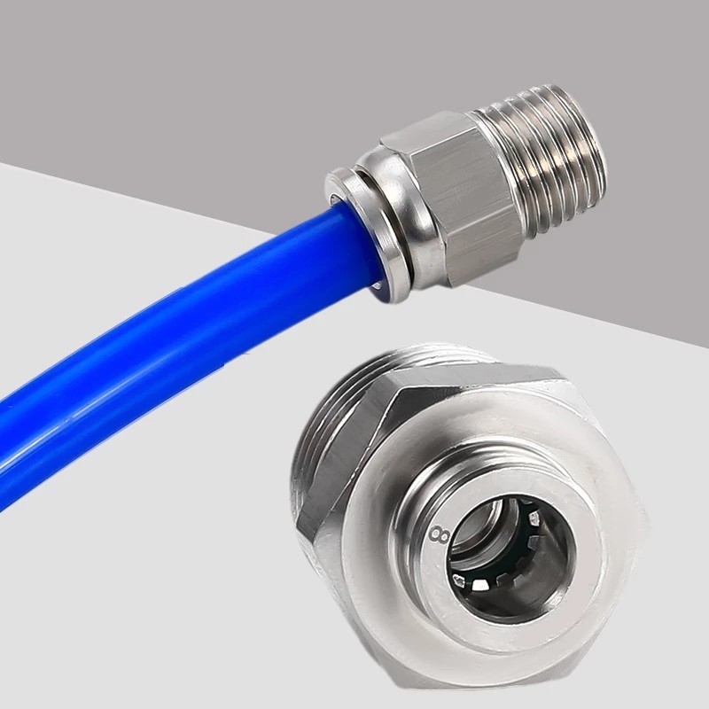 Pneumatic Push To Connect Tube Fittings Supplier Metal Series Push-In Air Connector Manufacturer