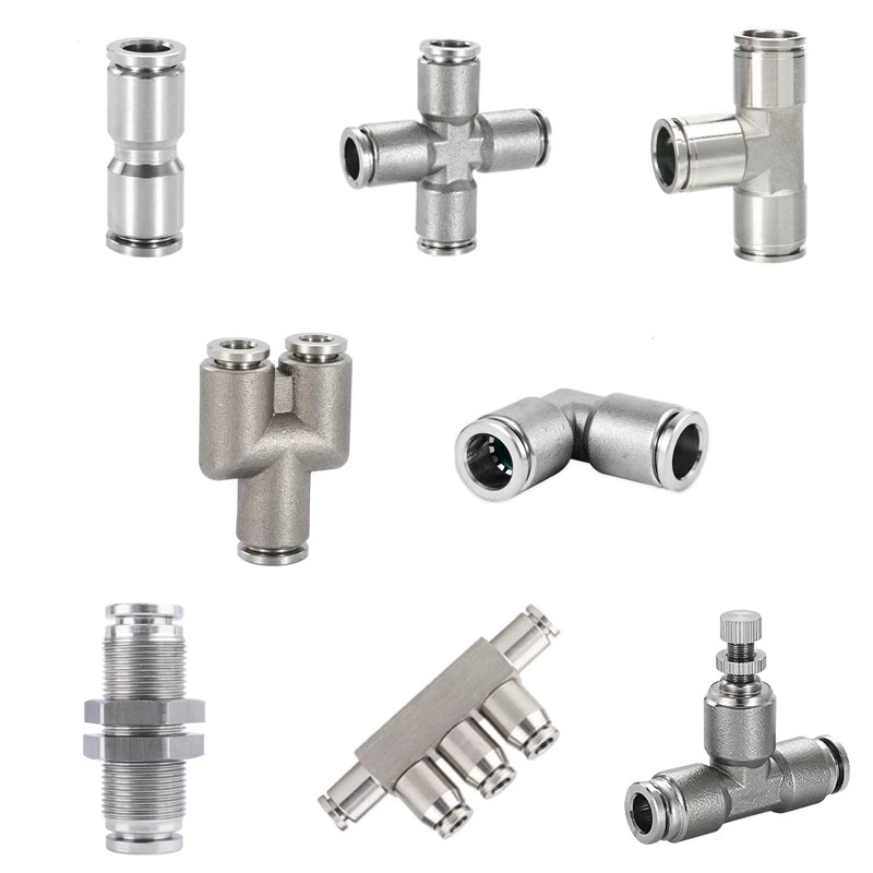 Pneumatic Push To Connect Fittings Supplier Metal Series Push-In Air Connector Manufacturer